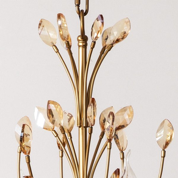 Traditional French Iron & Crystal Branch-Shape 6/9/12-Light Chandelier For Living Room & Bedroom - Image 7