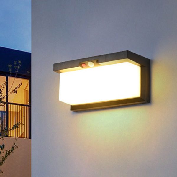 Modern Minimalist Solar & Waterproof Plastic & PC Rectangular LED Wall Sconce Lamp For Outdoor, Patio & Garden - Image 16