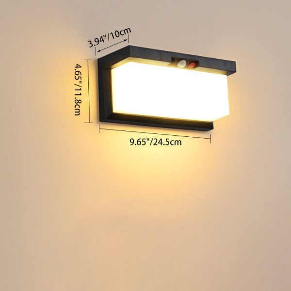 Modern Minimalist Solar & Waterproof Plastic & PC Rectangular LED Wall Sconce Lamp For Outdoor, Patio & Garden - Image 4