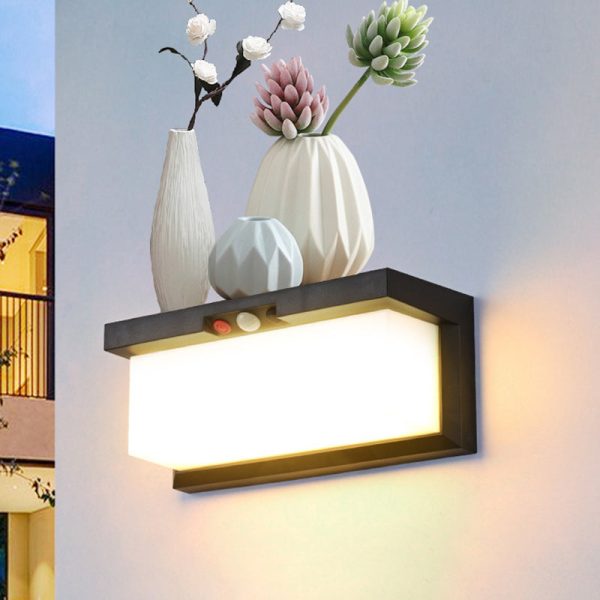 Modern Minimalist Solar & Waterproof Plastic & PC Rectangular LED Wall Sconce Lamp For Outdoor, Patio & Garden - Image 3