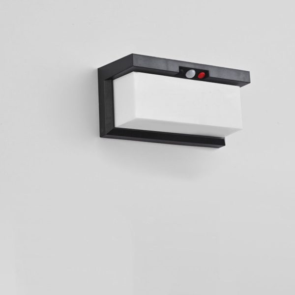 Modern Minimalist Solar & Waterproof Plastic & PC Rectangular LED Wall Sconce Lamp For Outdoor, Patio & Garden - Image 9