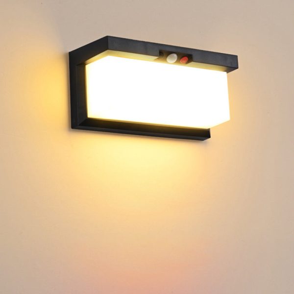 Modern Minimalist Solar & Waterproof Plastic & PC Rectangular LED Wall Sconce Lamp For Outdoor, Patio & Garden - Image 14