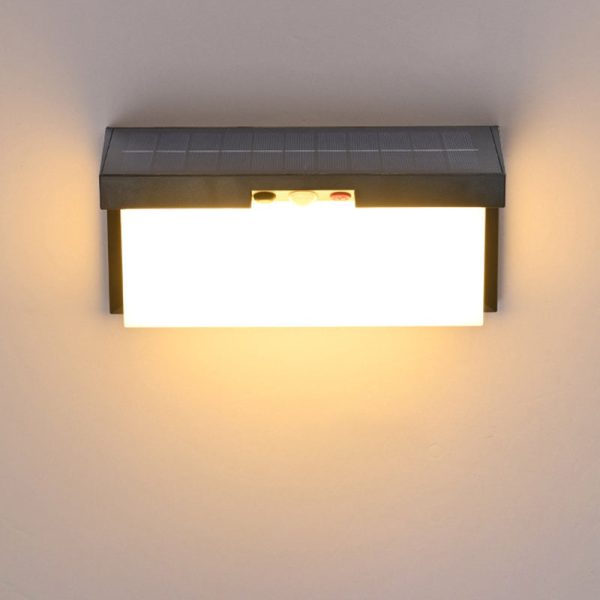 Modern Minimalist Solar & Waterproof Plastic & PC Rectangular LED Wall Sconce Lamp For Outdoor, Patio & Garden - Image 15