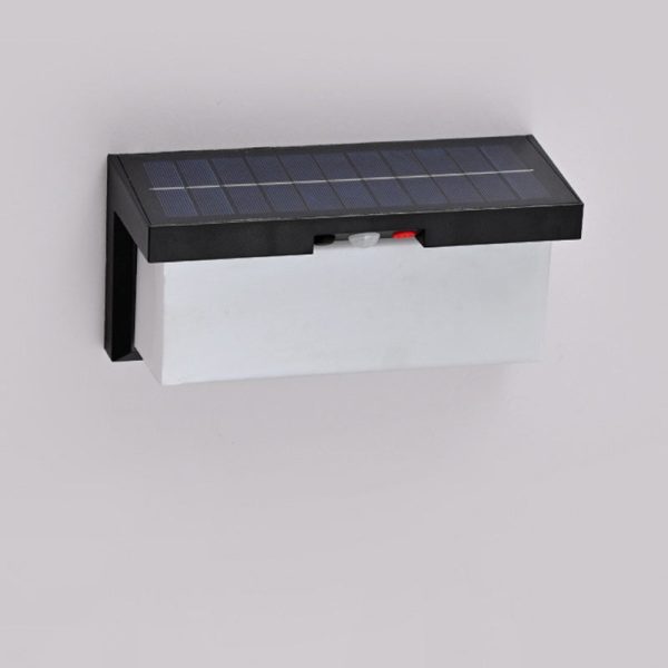 Modern Minimalist Solar & Waterproof Plastic & PC Rectangular LED Wall Sconce Lamp For Outdoor, Patio & Garden - Image 10