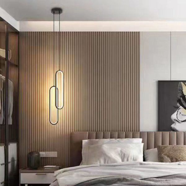 Modern Minimalist Metal & Silicone Oval LED Chandelier For Bedroom & Living Room - Image 2