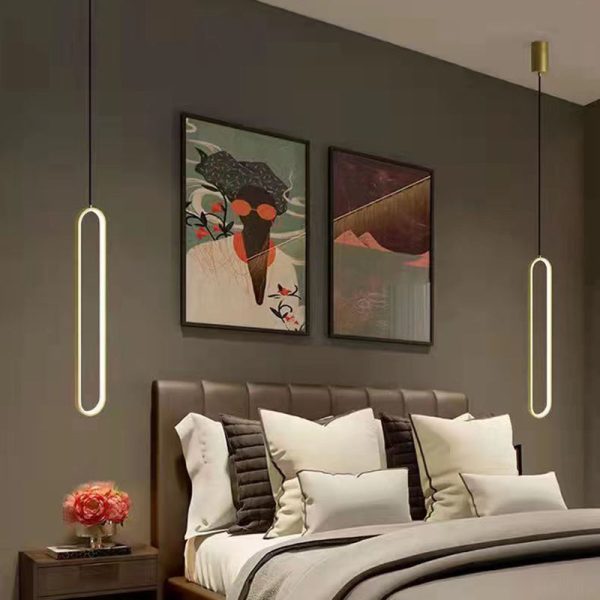 Modern Minimalist Metal & Silicone Oval LED Chandelier For Bedroom & Living Room - Image 15