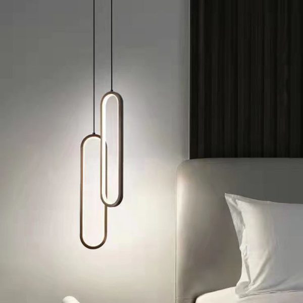 Modern Minimalist Metal & Silicone Oval LED Chandelier For Bedroom & Living Room - Image 16