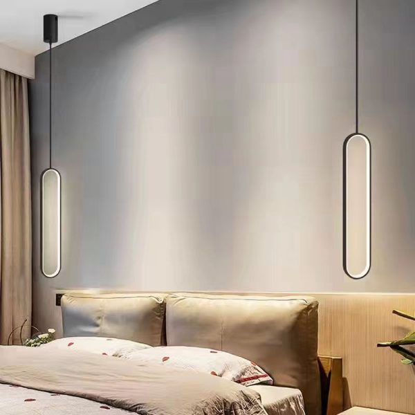 Modern Minimalist Metal & Silicone Oval LED Chandelier For Bedroom & Living Room - Image 13