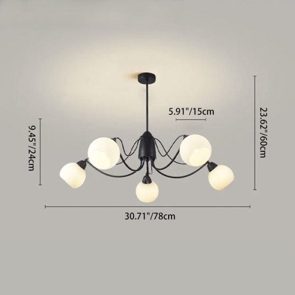 Traditional French Iron And Glass Round 5/6/8-Light Chandelier For Bedroom And Living Room - Image 3