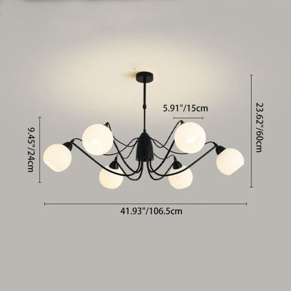 Traditional French Iron And Glass Round 5/6/8-Light Chandelier For Bedroom And Living Room - Image 4