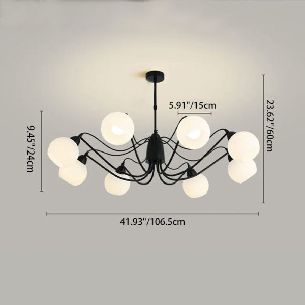 Traditional French Iron And Glass Round 5/6/8-Light Chandelier For Bedroom And Living Room - Image 5