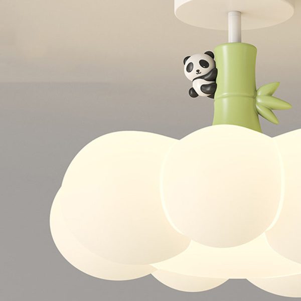 Contemporary Creative Iron & PE Cloud-Shaped LED Semi-Flush Mount Ceiling Light For Bedroom & Living Room - Image 6