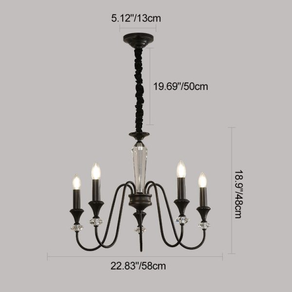 Traditional French Brass & Crystal Branch Curve 3/5/6/8/10/12-Light Chandelier For Living Room, Bedroom - Image 5