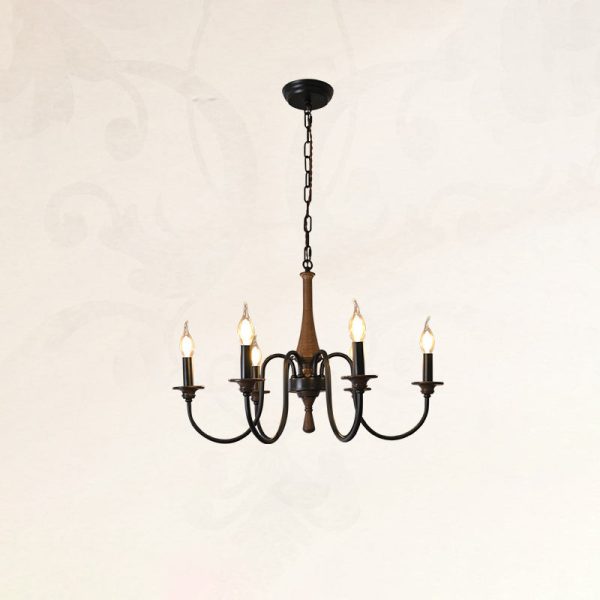 Traditional Rustic Metal Wood Candelabra 6/8/12-Light Chandelier For Living Room & Bedroom - Image 7