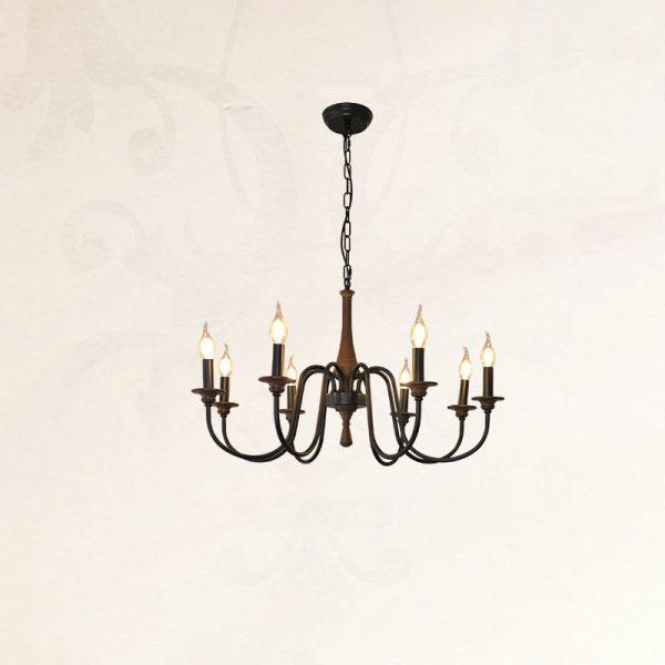 Traditional Rustic Metal Wood Candelabra 6/8/12-Light Chandelier For Living Room & Bedroom - Image 8