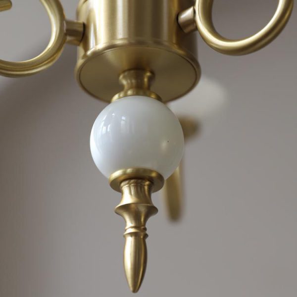 Traditional French Brass & Glass Candle Round 3/5-Light Chandelier For Bedroom & Living Room - Image 12