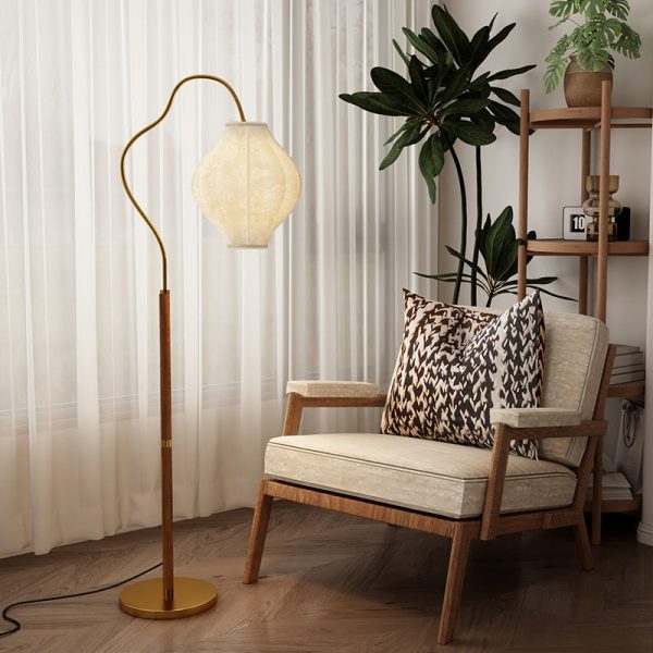 Traditional French Metal & Fabric Oval 1-Light Standing Floor Lamp For Living Room & Bedroom