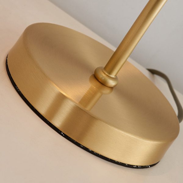 Modern Minimalist Brass & Fabric Round 1-Light Table Lamp For Bedroom And Living Room - Image 5