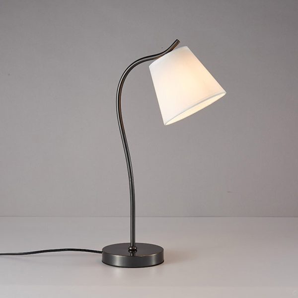 Modern Minimalist Brass & Fabric Round 1-Light Table Lamp For Bedroom And Living Room - Image 10
