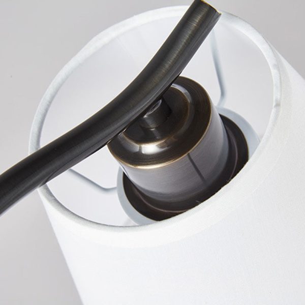 Modern Minimalist Brass & Fabric Round 1-Light Table Lamp For Bedroom And Living Room - Image 7