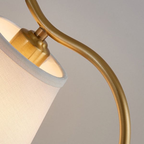 Modern Minimalist Brass & Fabric Round 1-Light Table Lamp For Bedroom And Living Room - Image 6