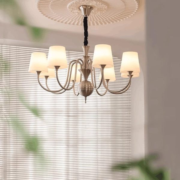 Traditional French Alloy & Glass Curved Round 5/6/8-Light Chandelier For Bedroom And Living Room - Image 2