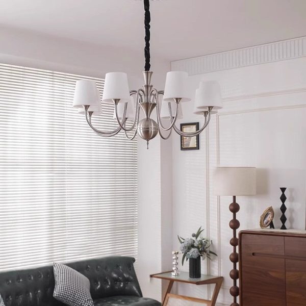 Traditional French Alloy & Glass Curved Round 5/6/8-Light Chandelier For Bedroom And Living Room - Image 13