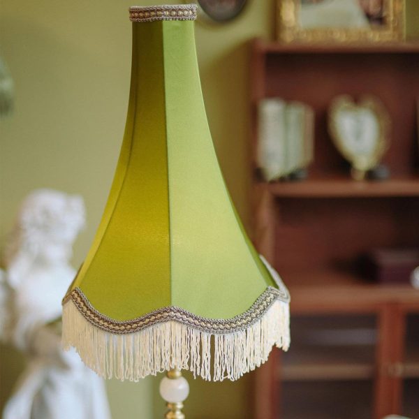Traditional Vintage Brass & Fabric Conical 1-Light Table Lamp For Bedroom And Living Room - Image 12