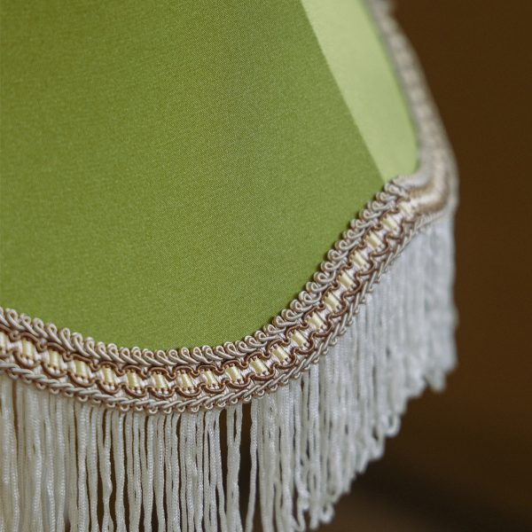 Traditional Vintage Brass & Fabric Conical 1-Light Table Lamp For Bedroom And Living Room - Image 9