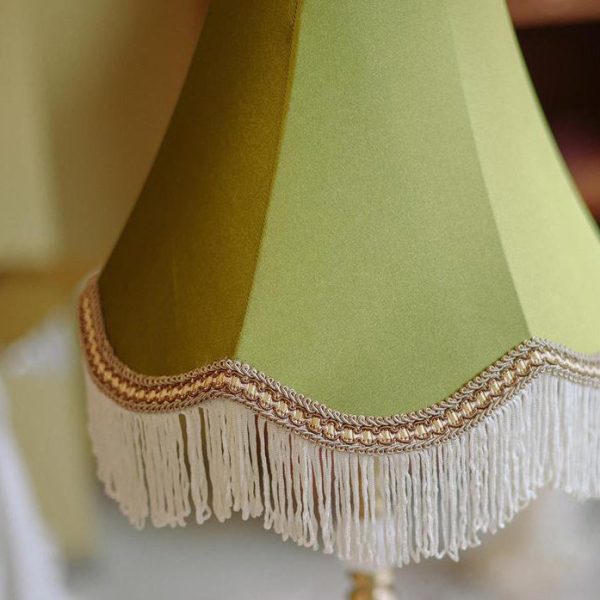 Traditional Vintage Brass & Fabric Conical 1-Light Table Lamp For Bedroom And Living Room - Image 10