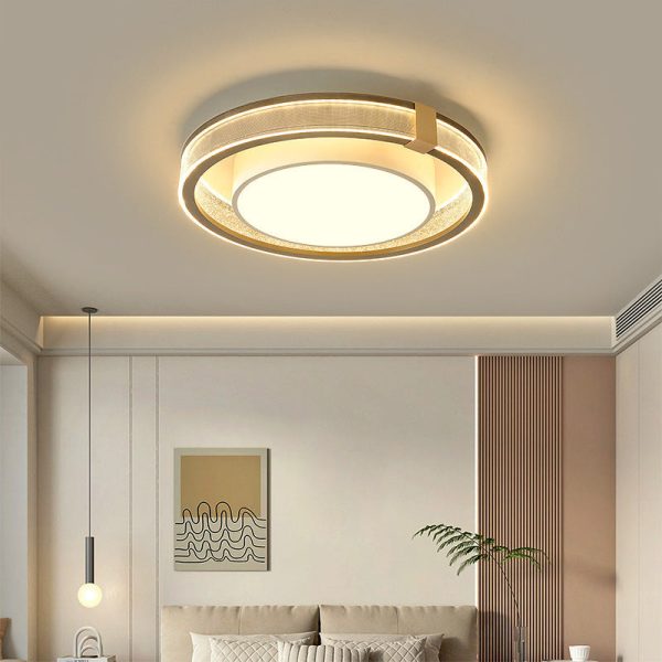 Modern Minimalist Iron Aluminum Acrylic Geometric LED Flush Mount Ceiling Light For Bedroom And Living Room