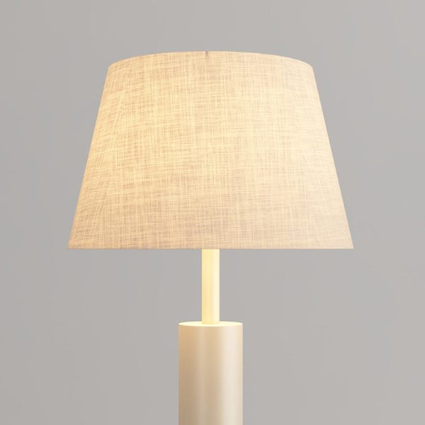 Traditional French Iron & Fabric Geometric Round 1-Light Standing Floor Lamp For Bedroom & Living Room - Image 5