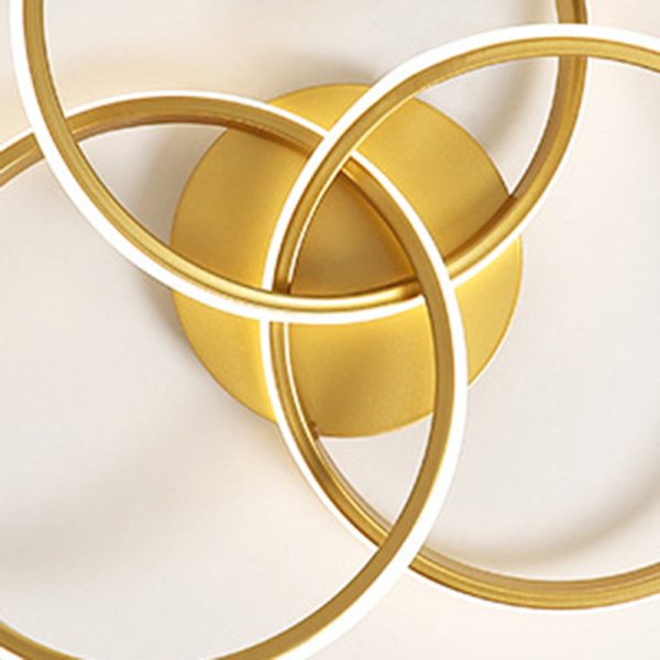 Contemporary Creative Silicone Hardware Interlocking Ring LED Semi-Flush Mount Ceiling Light For Bedroom & Living Room - Image 8