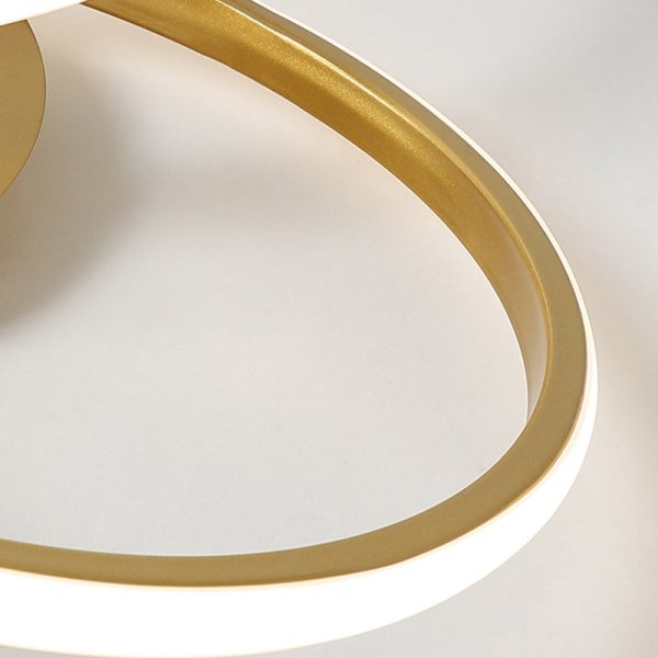 Contemporary Creative Silicone Hardware Interlocking Ring LED Semi-Flush Mount Ceiling Light For Bedroom & Living Room - Image 7