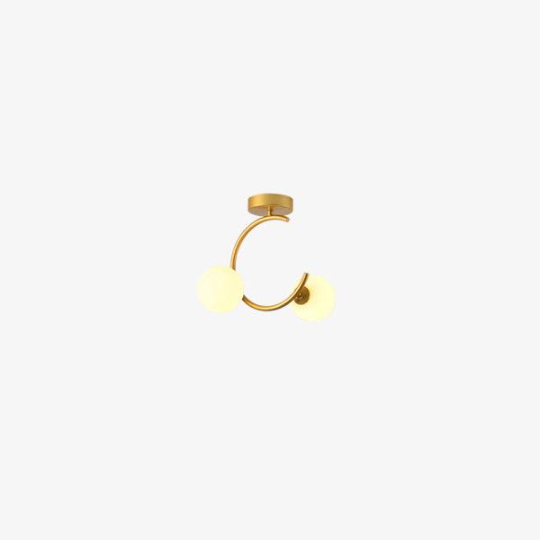 Contemporary Creative Glass Iron Curved Globe 2-Light Semi-Flush Mount Ceiling Light For Bedroom And Living Room - Image 13