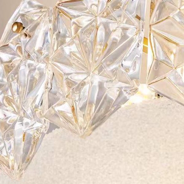 Modern Luxury Tempered Glass Aluminum Iron Geometric Round 5/6/8-Light Semi-Flush Mount Ceiling Light For Bedroom & Living Room - Image 8