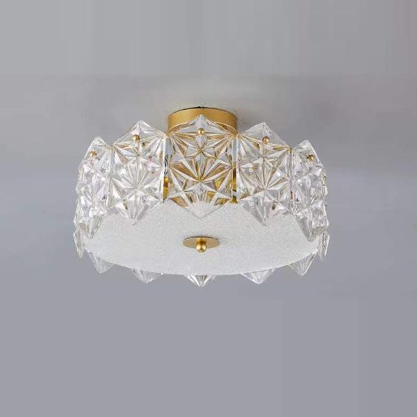 Modern Luxury Tempered Glass Aluminum Iron Geometric Round 5/6/8-Light Semi-Flush Mount Ceiling Light For Bedroom & Living Room - Image 13