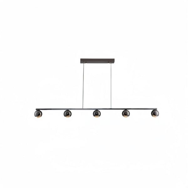 Contemporary Scandinavian Iron Aluminum Acrylic Linear Globe LED Chandelier Island Light For Dining Room & Living Room - Image 11