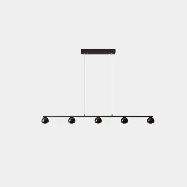 Contemporary Scandinavian Iron Aluminum Acrylic Linear Globe LED Chandelier Island Light For Dining Room & Living Room - Image 9