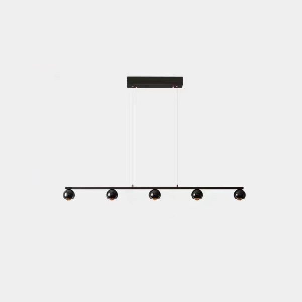 Contemporary Scandinavian Iron Aluminum Acrylic Linear Globe LED Chandelier Island Light For Dining Room & Living Room - Image 10