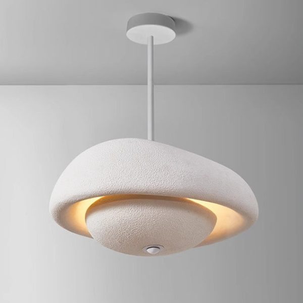 Traditional Japanese Resin Irregular Round 3-Light Chandelier For Bedroom & Living Room - Image 9