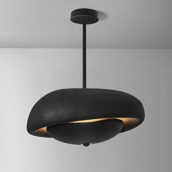 Traditional Japanese Resin Irregular Round 3-Light Chandelier For Bedroom & Living Room - Image 20