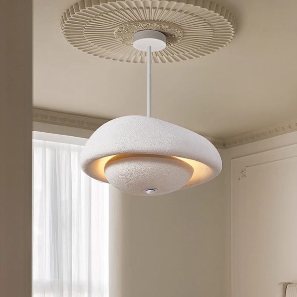 Traditional Japanese Resin Irregular Round 3-Light Chandelier For Bedroom & Living Room - Image 12