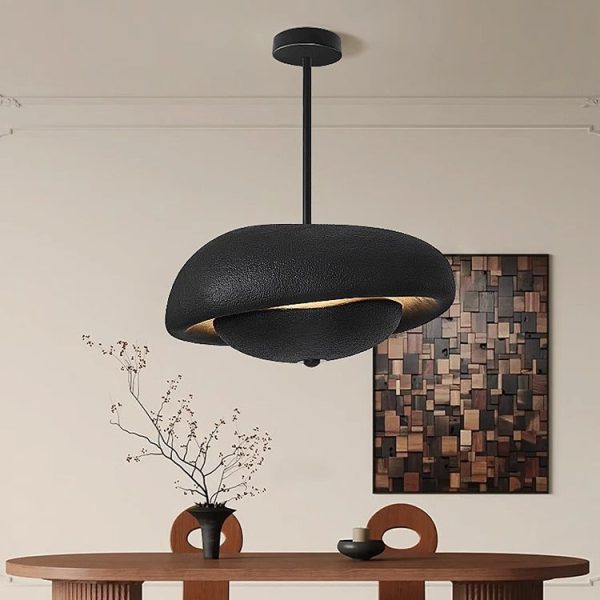 Traditional Japanese Resin Irregular Round 3-Light Chandelier For Bedroom & Living Room - Image 2