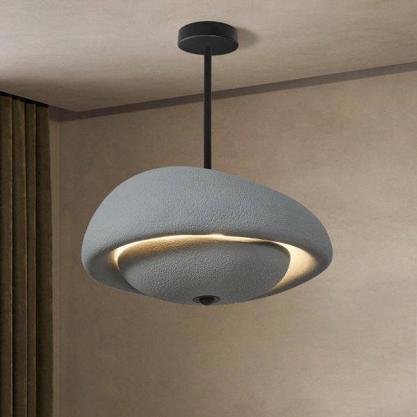 Traditional Japanese Resin Irregular Round 3-Light Chandelier For Bedroom & Living Room - Image 18