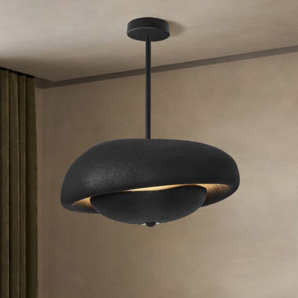 Traditional Japanese Resin Irregular Round 3-Light Chandelier For Bedroom & Living Room - Image 17