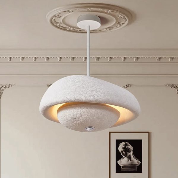 Traditional Japanese Resin Irregular Round 3-Light Chandelier For Bedroom & Living Room - Image 11