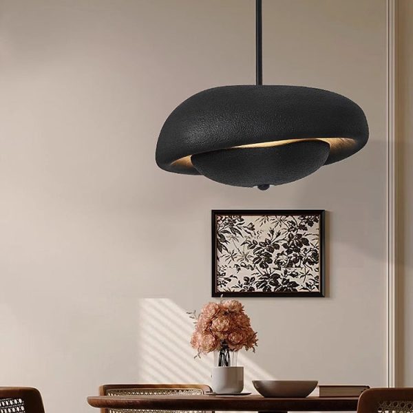 Traditional Japanese Resin Irregular Round 3-Light Chandelier For Bedroom & Living Room - Image 15
