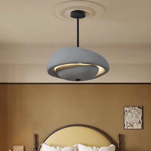 Traditional Japanese Resin Irregular Round 3-Light Chandelier For Bedroom & Living Room - Image 3
