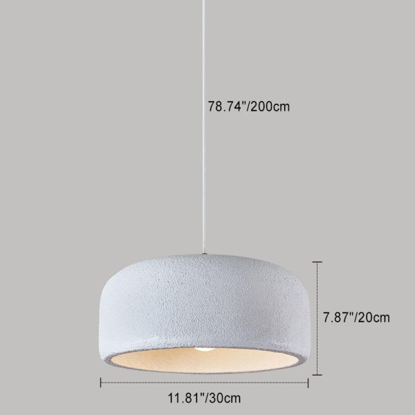 Traditional Japanese Resin Fiberglass Dome-Shaped 1-Light Pendant Light For Dining Room & Living Room - Image 4